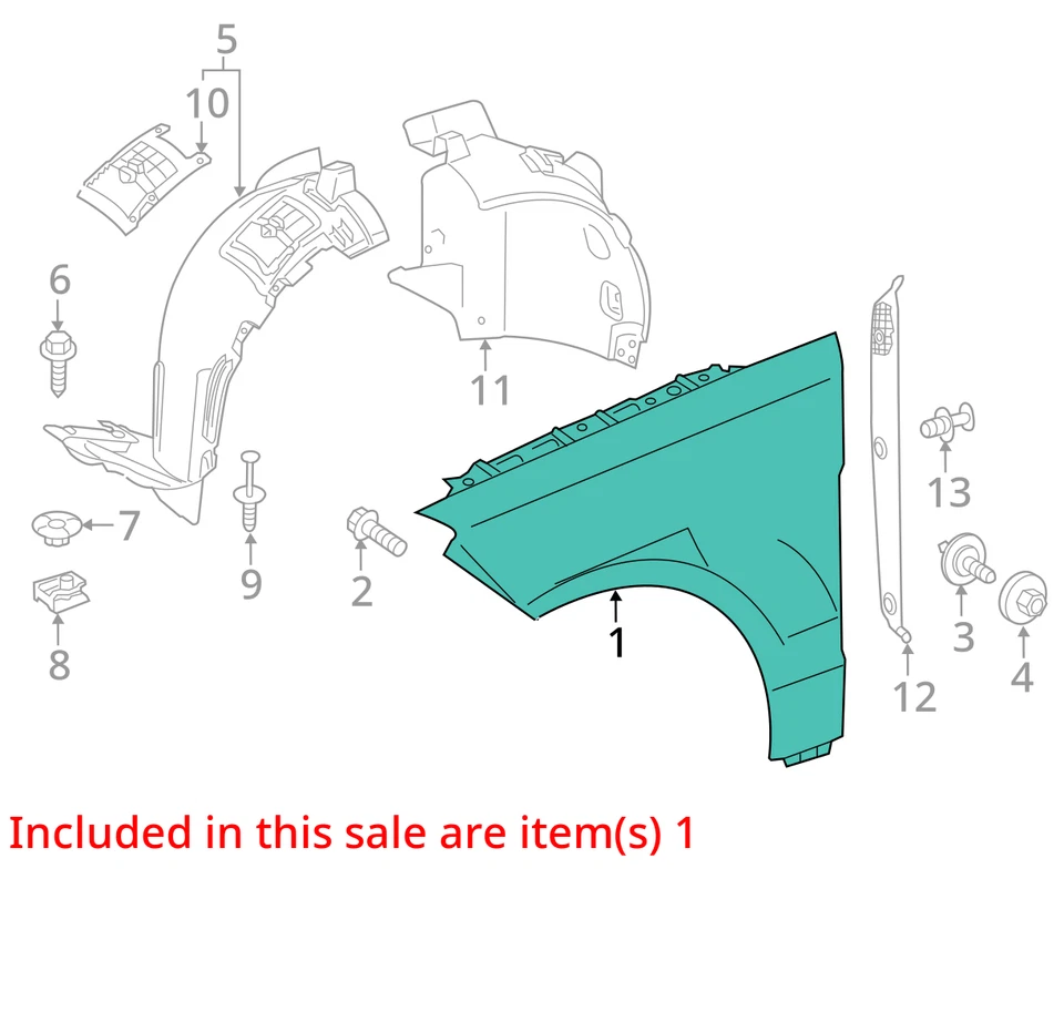 2013-2019 MERCEDES GLS63 AMG X166 RIGHT FRONT FENDER PANEL DIAMOND WHITE *NOTES* Foto 3 de 4