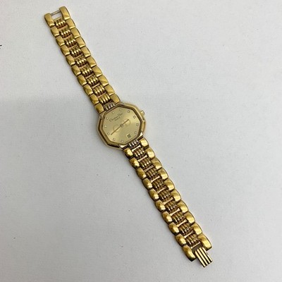 Authentic Christian Dior GP 25mm Gold Watch 48.153 Octagon Gem