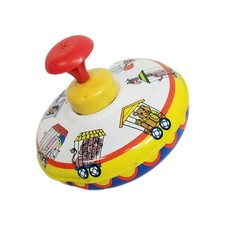 Vintage Ohio Art Circus Animals Train Tin Litho Spinning Top Toy Decor Nostalgia