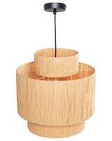HäNgelampe Raphia-Papier NatüRlich Beige 1-Flammig Rund Wasserfall-Optik Magech