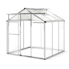 185 x 185 cm Outdoors Large Walk-in Green House w/ Rain Gutters