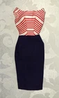 Vintage 1960s Barbie Doll Cruise Stripes #918 Dress Nice!