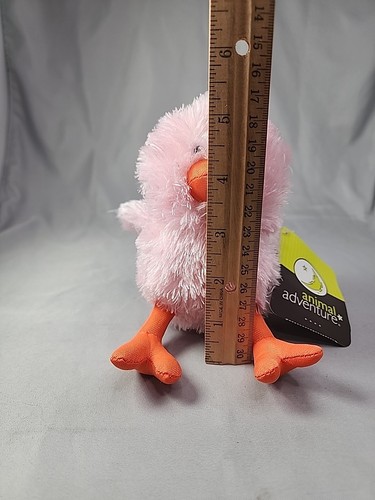 Animal Adventure Easter Duckling Chick Plush Beanie Pink Orange 6" - Picture 2 of 8