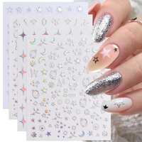 Jmeowio Nagelsticker Aurora Holografisch 9 Blatt Nagelaufkleber Selbstklebend St