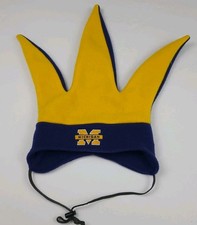 Vintage 90s University Michigan Wolverines Bula Fleece Hat Vtg Sport USA Made