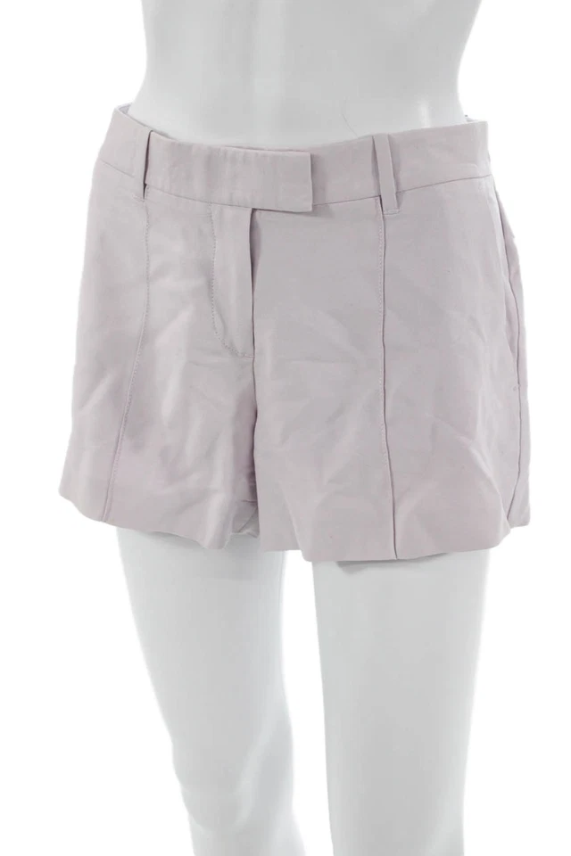 Theory Unisex Silk Pink Hook & Eye Designer Shorts Size 6 - Image 2 of 4
