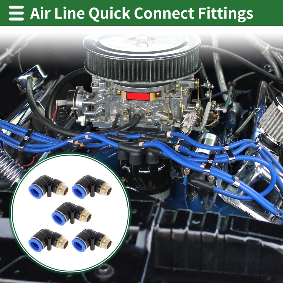 Conector rápido aire 5/8" 90° para tubo 3/8"BSPT azul - Imagen 2 de 4