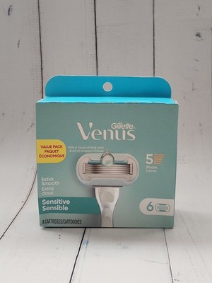 Gillette Venus Extra Smooth Sensitive Women's Razor Blade Refills, 6 Count