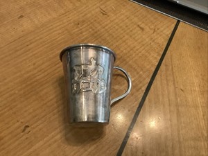 VINTAGE JEWISH 800 SILVER KIDDUSH BABY CUP W HANDLE