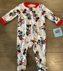 NEW Disney Mickey Minnie Mouse Christmas Winter Footed Sleeper Baby 0/3 Months — photo 1