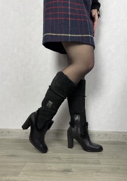 Women Bogner Boots Black Leather 37