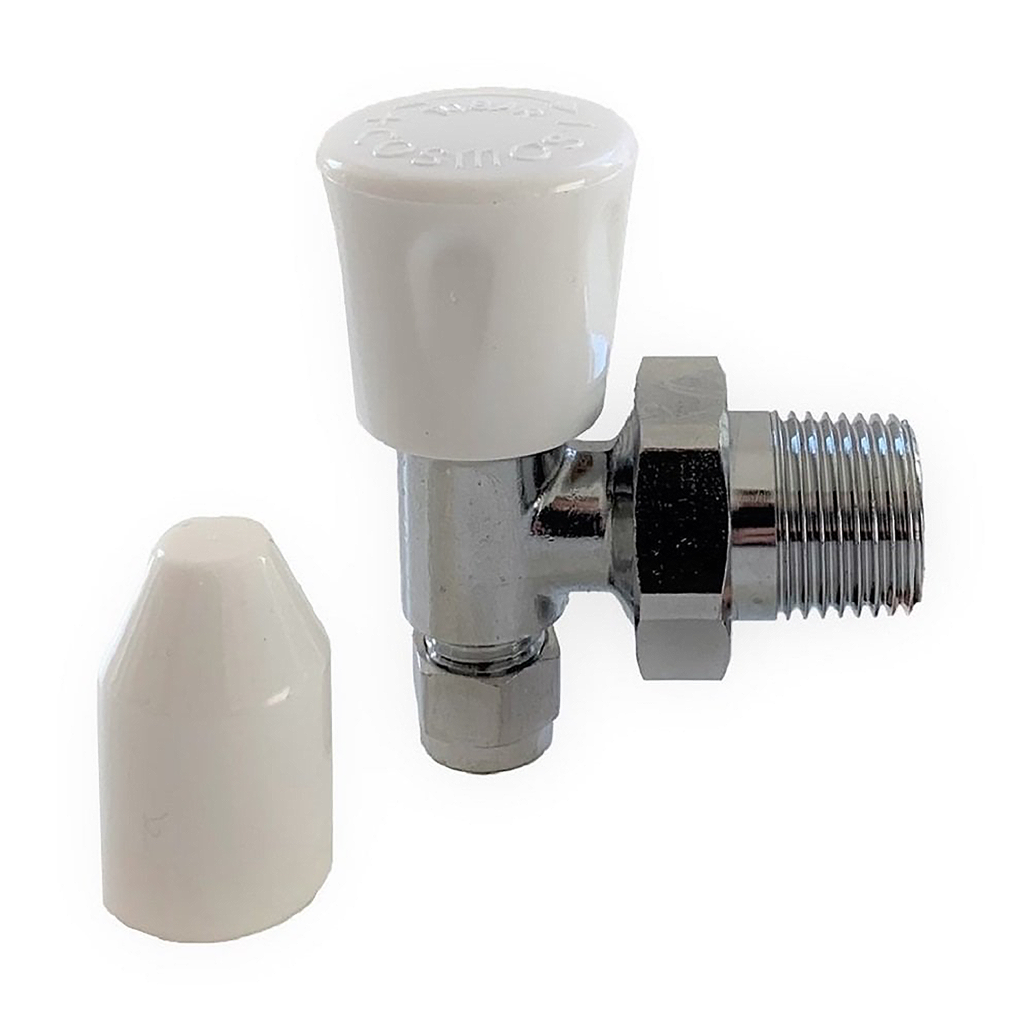 8mm Chrome Plated Cosmos Angle Radiator Valve - Heating System Control Fitting - Image 2