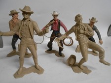 1960S Marx Wild West Cowboy shot in chest Lot 5 figures 6"