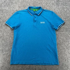 Boss by Hugo Boss Polo Shirt Mens L Blue Slim Fit Moisture Manager Golf