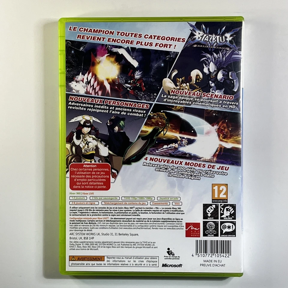 Blazblue Continuum Shift (Microsoft Xbox 360, 2009) PAL Version & VG Condition! - Image 2 of 4