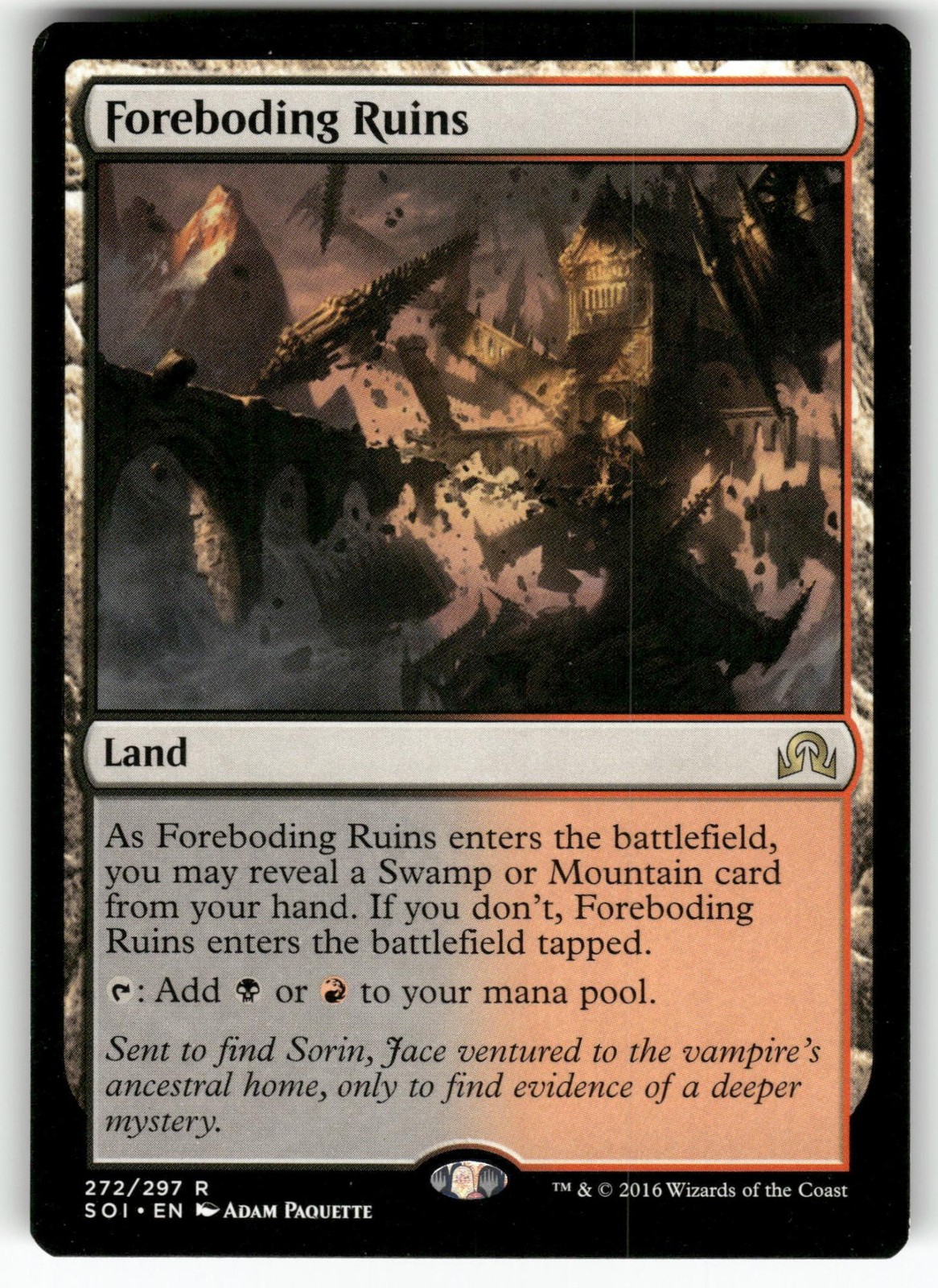 Foreboding Ruins 272 Rare Shadows over Innistrad Magic: The Gathering LP