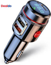 Bluetooth 5.4 Car FM Transmitter, Wireless AUX Adapter with USB-C PD 30W  QC3.0