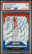 2015 PANINI PRIZM RED/WHITE/BLUE PRIZM #335 NIKOLA JOKIC ROOKIE RC PSA 7