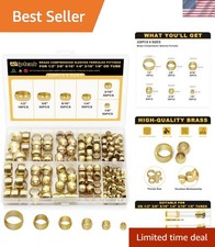 228PCS Brass Compression Sleeves Ferrules Kit Lines for Air, Water  6 Sizes ...