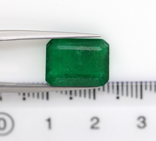 6.13 Ct Certified Natural Green Emerald Untreated Loose Octagon 13X10MM Gemstone - Picture 8 of 10