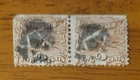 Vintage US Stamp #113 Pony Express Rider Pictorial Corner Pair Used - CV $170
