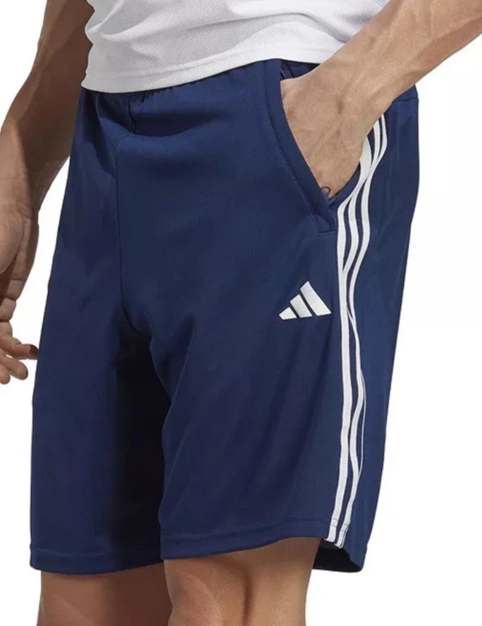 Adidas Men's Train Essentials Pique 3 Stripes Zip Pocket Shorts