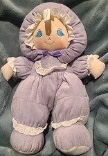 1994 LITTLE DARLINS Terry Cloth Purple Plush DOLL Vintage Anico Well Made Toys