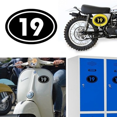 Numero 19 V2 Oval, Aufkleber Vinyl