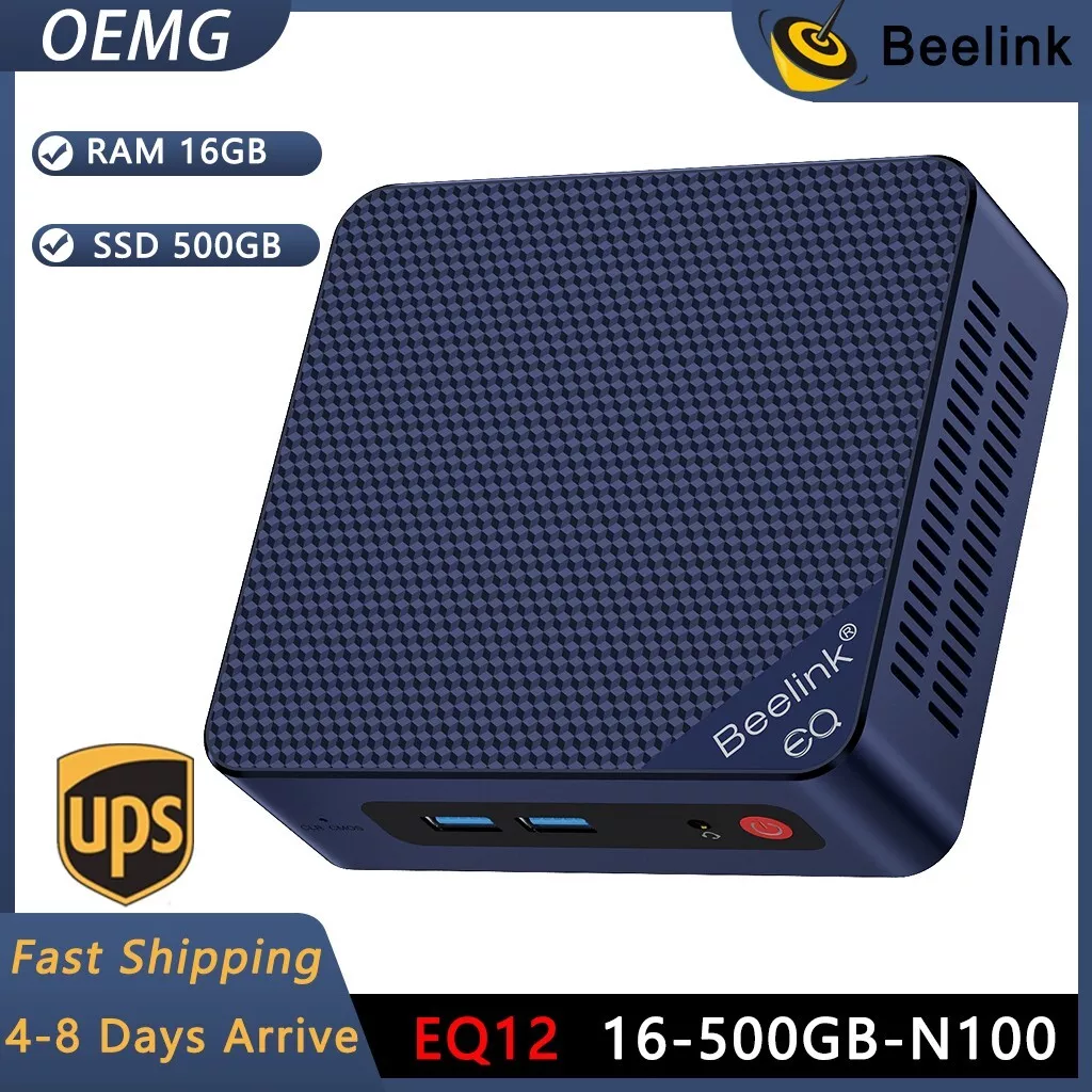 Mini PC Beelink EQ12 - Intel N100, 16 Go DDR5 RAM, 500 Go SSD (Via coupon -  Vendeur tiers) –