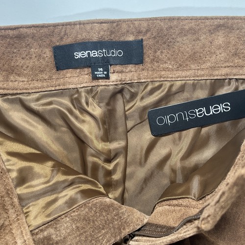 Siena Studio brown Suade leather Pants 36” Waist NWT Natrual Leather 866Y8265 - Picture 4 of 10