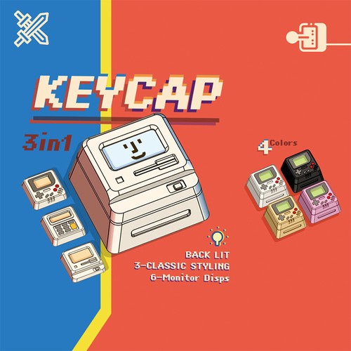 K-04 Keyboard Keycaps 3In1 For Mechanical Classic Retro Cute Transparent Key _wa - Photo 10/18