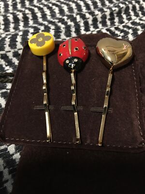 LOUIS VUITTON Monogram Vintage Hair Pin Ladybug Set of 3  display picture 1