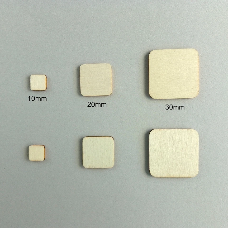 Square Blank Tokens Counters Wooden Tiles Board Games RPG & Tabletop Chits Parts - Image 2 of 4
