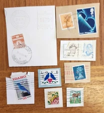 Vintage Lot of 10 Antique U.S. and International Stamps - Used - Lot 87