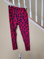 LULAROE DARK PINK LEGGINGS FLORAL TALL  CURVY