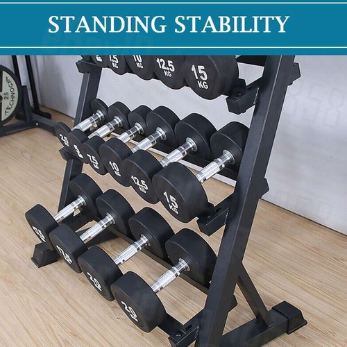 Heavy Duty Dumbbell Barbell Rack Storage Racking Space Saving Home Gym 2 Choices - Picture 10 of 12