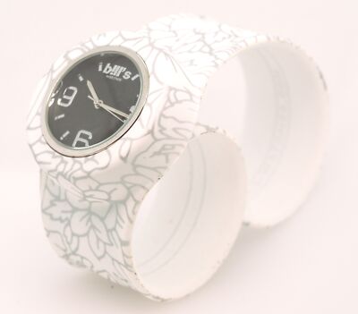 Bill`s Watch Uhr - Classic Armband White Dream Band, Schwarzes Ziffernblatt BW-C