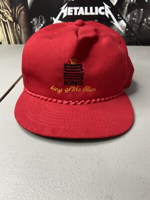 Vintage BB King King Of The Blues Adjustable Strapback Cap Hat Worldwide Red