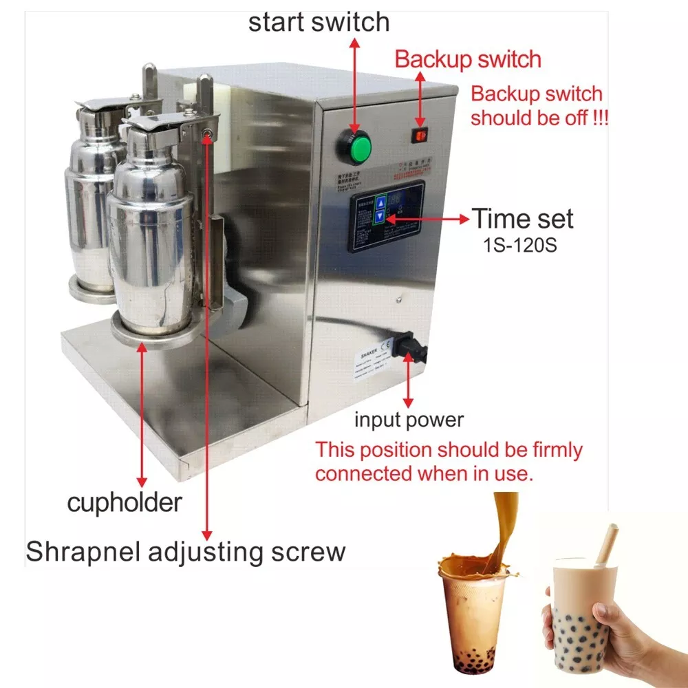 110V Bubble Boba Milk Tea Shaker Shaking Machine Mixer Aut Control  Mixer-Blender