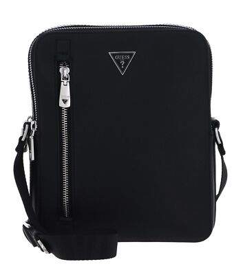 GUESS Torino Double Zip XBody With Vertikal Zip Umhängetasche Black schwarz Neu