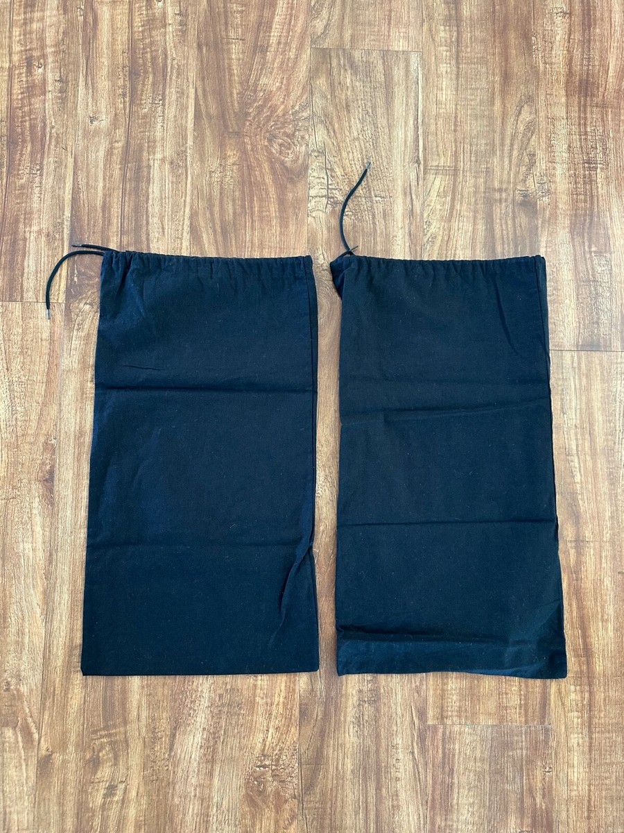 Authentic CHANEL Black & White Set of Two Boot Shoe Dust Bags