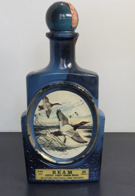 Vintage Jim Beam Blue Decanter Bottle James Lockhart Canvasback