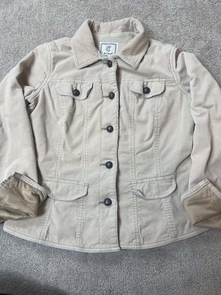 Для Joseph Fortune желтовато-коричневый бежевый вельветовый пиджак на пуговицах полностью изолированный женский L - Изображение 3 из 4