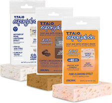 T.Taio Esponjabon Mother of Pearl, Coffee and Pore-Cleansing Soap Sponges Shower