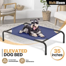 Elevated Cooling Dog Bed Breathable Raised  Mesh Portable Cot w/Detachable Frame