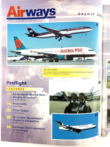 Airways Magazine, August 2005. L-1011 Tankers, US Airways & America West Merger. - Imagen 2 de 4