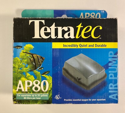 TetraTec AP 80 Air Pump For  Fish Tanks Up To 20 Gallons 80 Liters Pre Hour NIB