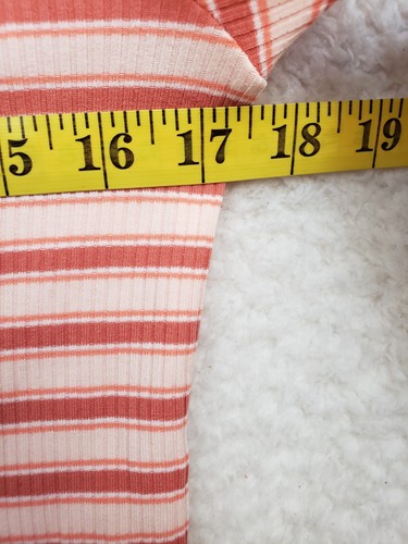Old Navy Girls Top XXL Pink Strip Cotton B Short Sleeve Stretch Crop Shirt 18 - Picture 9 of 17