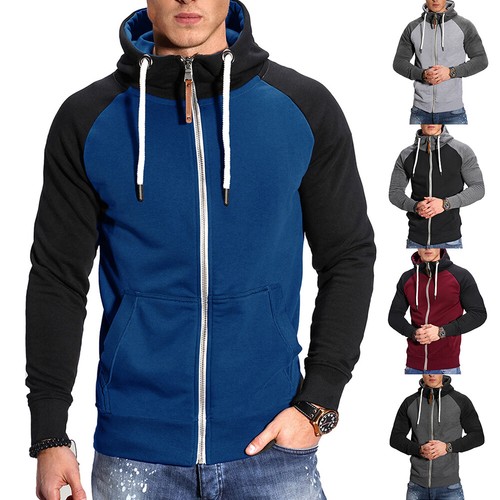 Men's Heavyweight Zip Up Hoodie Jacket Cotton Full Zipper Hooded