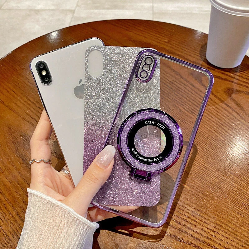 Stand Glitzer Bling Hülle Für iPhone/Samsung/Honor/Xiaomi/OPPO Handy Case Schutz - Bild 2 von 4